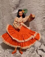 GRANDE POUPEE COSTUMEE EN  TISSU DANSEUSE FLAMENCO   HAUTEUR 29 CM ANNEES 1950