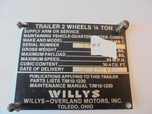 1944 willys jeep m100 trailer - jeep,