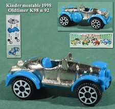 Kinder montable 1998, voiture Oldtimer bleu K98, n 92 + BPZ