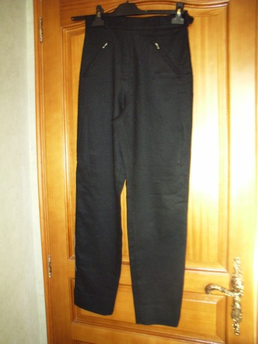 Pantalon fuseau noir lainage - pantalon,