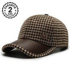 Casquette Homme Femme à Carreaux Chaud Automne Hiver Réglable 56-58cm Luxe BCBG