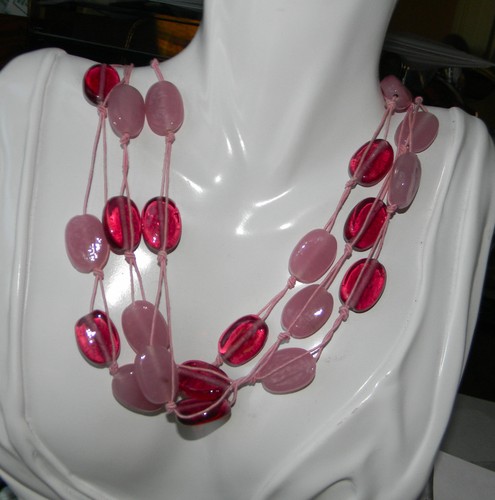 Collier verre soufflé fait - soufflé,