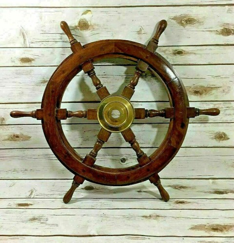 Poignée volant bateau bois - poignée,