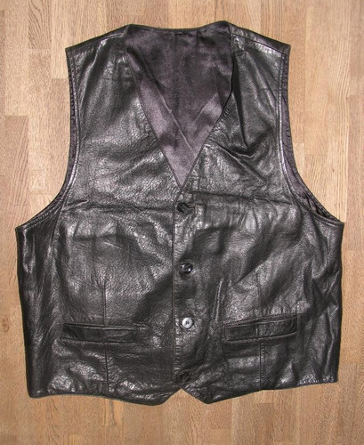 Gilet cuir noir pour - en, homme