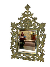 MIROIR DE TABLE ancien CADRE en bronze XIXème