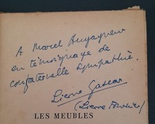 Envoi dédicace Fournier Pierre Gascar Les meubles Roman Gallimard 1949 Augagneur