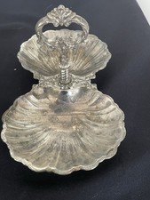 Serviteur Mendiant pour Apéritif en Métal Argenté forme de coquille/7402V2