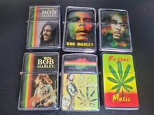 LOT DE 6 BRIQUETS  BOB MARLEY REGGAE MUSIC HIGT STYLE ZIPPO ESSENCE RASTAFARI