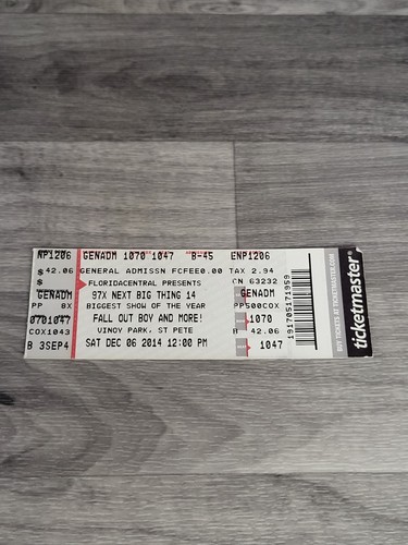 Fall out boy concert ticket - boy,
