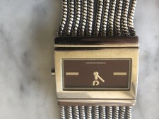 CHARLES JOURDAN   - MONTRE CARREE  FEMME -   BRACELET MAESCH VINTAGE