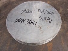 Rond Acier inoxydable qualité 304 L Ø 200 mm épaisseur 18 mm à 8 € le kilo