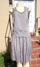 MARC JACOBS RUNWAY LILAC GRAY GEOMETRIC FLOWER ART DECO SILK SKIRT TOP SET 4 6 S