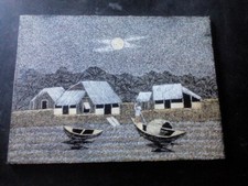 Tableau asiatique en laque, à