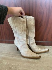 Bottes en python beige taille 38
