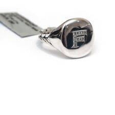 Bague Pave Initiale Lettre F Rose En Diamant Et Argent Taille 3.5