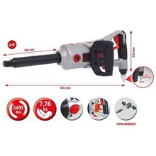 KS TOOLS Clé à chocs à air comprimé 3/4" à haut rendement, 3405Nm, 504 mm