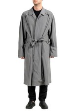 Hugo Boss "Houston_RW" Men's Wool Gray Belted Trench Coat