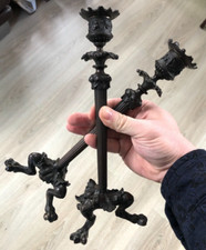 Belle Paire de Bougeoirs XIXème Patiné Pied Patte Style Empire