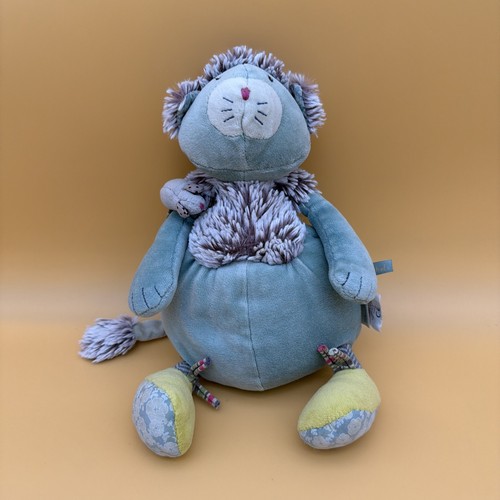 Doudou peluche chat bleu - , vert