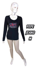 Pepe Jeans Taille 38  Haut top tee shirt manches longues noir femme