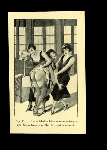Gravure 1930 bdsm fessée - gravure,