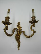 Ancienne et Belle Applique Bronze Dorée Montée à l'électricité XXe XIXe 26 cm