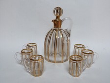 service à liqueur cristal de Baccarat modèle cannelures or 1916
