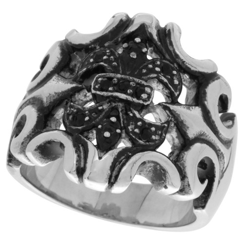 Bague biker acier - de,