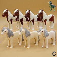 X7 Playmobil poneys blancs-poney-cheval petit taches-étable ranch ferme