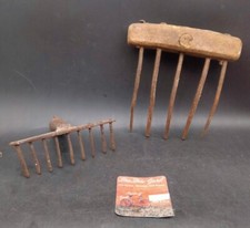 Lot Outils ANCIEN RATEAU EN FER FORGÉ XIX ème Antique Rake Jardinier Old Tool 