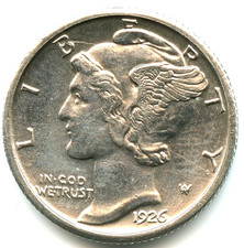 USA one dime argent Mercury