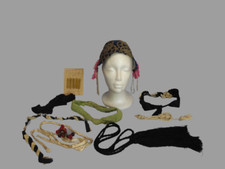 Chapeau; bandeaux pour cheveux et supports pour col transparents (années 20-30)