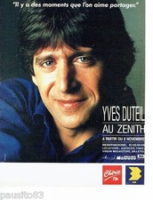 PUBLICITE ADVERTISING 116  1990  Radio Chérie FM & Yves Duteil concert Zenith