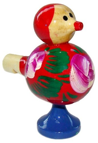 Sifflet bois peint - sifflet, en