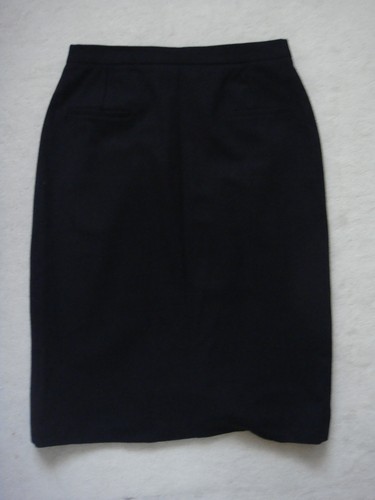 Jupe droite lainage noire - jupe, en