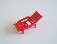 PLAYMOBIL (V1111) CAMPING - Chaise Longue Rouge 3205 4281 5433 9862