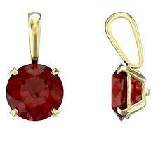 Or Jaune Grenade Solitaire Pendentif Poinçonnée Britannique Fabriqué Tout Chaîne