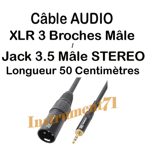 Câble xlr broches mâle - 3,