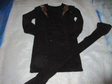 ensemble festif 6 ans:robe manches longues gemo à perles,collants pailletés