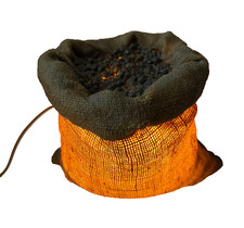 Lampe sac grain de café