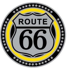 Paquet De 50 Rond Logo Route 66 Vélo Moto Chapeau Bonnet Revers Broche HP6050