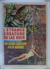 CREATURE FROM THE BLACK LAGOON - CARLSON / ADAMS - ORIGINAL FRENCH MOVIE POSTER