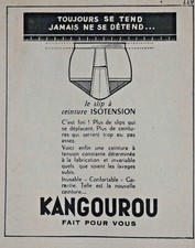 PUBLICITÉ DE PRESSE 1956 SLIP KANGOUROU CEINTURE ISOTENSION FAIT POUR VOUS