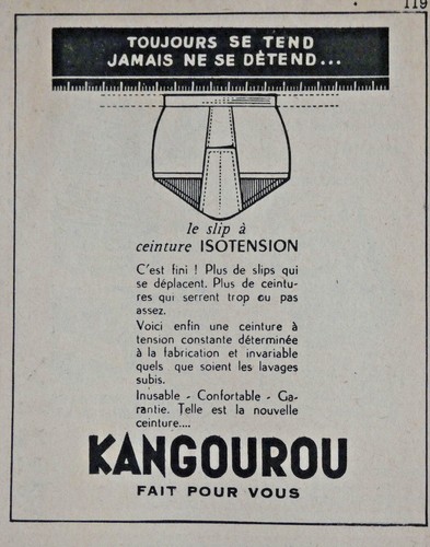 Publicité presse 1956 - 1956, slip