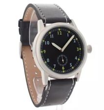 MONTRE HOMME PILOTE MILITAIRE WW2  MÉCANIQUE CADRAN NOIR PETITE SECONDE SWISS