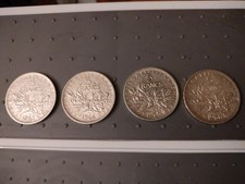 4 Pièces 5 Frs argent semeuse