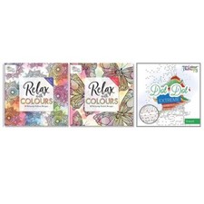 Lot de 3 livres de coloriage pour adultes 180 motifs – Livre de voyage à pois...