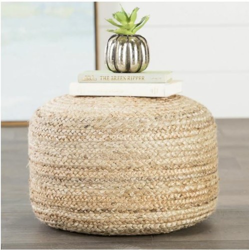 Beige circle shaped jute - beige,