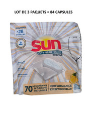 Lot Tablettes pour lave-vaisselle SUN  Optimum Pure Tout en 1 - Lot 84  Capsules