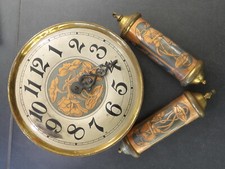 G.B. GUSTAV BECKER Mecanisme & Poids Pendule decor Iris epoque Art Nouveau